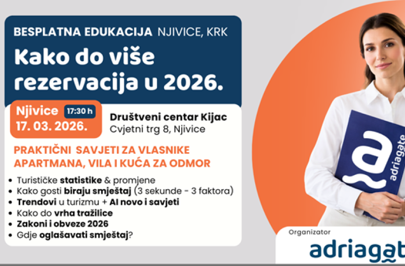 Otok Krk - otok-krk.org - BESPLATNA EDUKACIJA ZA IZNAJMLJIVAČE: Kako do više rezervacija u 2026.
